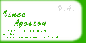 vince agoston business card