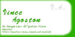 vince agoston business card